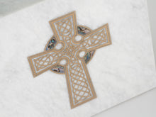 Gold Celtic Cross White Marble Adult Cremation Urn - Funeral.com, Inc.