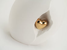 Gold Heart White Ceramic Adult Cremation Urn - Funeral.com, Inc.