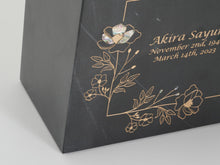 Gold Wildflower Black Marble Adult Cremation Urn - Funeral.com, Inc.
