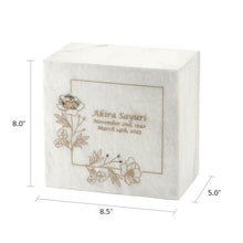 Gold Wildflower White Marble Adult Cremation Urn - Funeral.com, Inc.