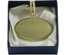 Golden Alloy Oval Memorial Pendant with Glossy Edge - Funeral.com, Inc.