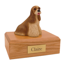 Golden Cocker Spaniel, Sitting Figurine Pet Cremation Urn - Funeral.com, Inc.