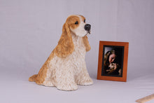 Golden & White American Cocker Spaniel Figurine Extra Large Pet Urn - Funeral.com, Inc.