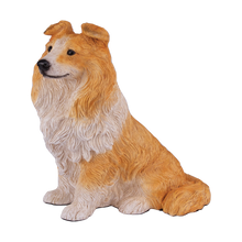 Golden & White Sheltie Resin Figurine Extra Large Pet Urn - Funeral.com, Inc.