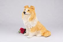 Golden & White Sheltie Resin Figurine Extra Large Pet Urn - Funeral.com, Inc.