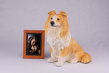 Golden & White Sheltie Resin Figurine Extra Large Pet Urn - Funeral.com, Inc.