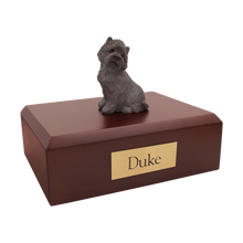 Gray Cairn Terrier, Sitting Figurine Pet Cremation Urn - Funeral.com, Inc.