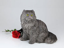 Gray Longhair Cat Figurine Pet Urn - Funeral.com, Inc.