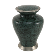 Gray Marble Aluminum Adult Cremation Urn with Brass Accents - Funeral.com, Inc.