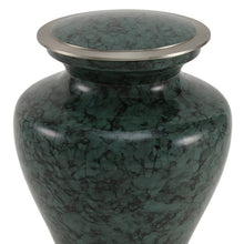 Gray Marble Aluminum Adult Cremation Urn with Brass Accents - Funeral.com, Inc.