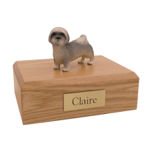 Gray Puppycut Lhasa Apso, Standing Figurine Pet Cremation Urn - Funeral.com, Inc.