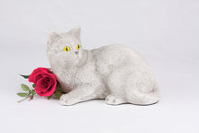 Gray Shorthair Cat Figurine Pet Urn - Funeral.com, Inc.