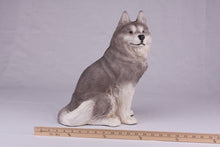 Gray & White Siberian Husky Resin Figurine Extra Large Pet Urn - Funeral.com, Inc.