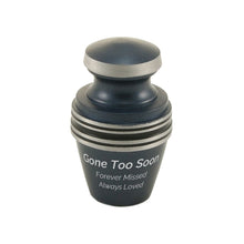 Grecian Matte Blue Aluminum Accent Band Keepsake Urn - Funeral.com, Inc.