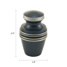 Grecian Matte Blue Aluminum Accent Band Keepsake Urn - Funeral.com, Inc.