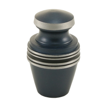 Grecian Matte Blue Aluminum Accent Band Keepsake Urn - Funeral.com, Inc.
