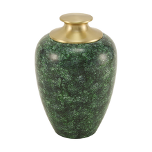 Green Alloy Large Pet Urn with High Marble Gloss Design - Funeral.com, Inc.