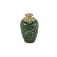 Green Alloy Small Pet Urn with High Marble Gloss Design - Funeral.com, Inc.