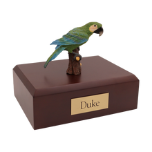 Green Parrot, Perched Figurine Pet Cremation Urn - Funeral.com, Inc.