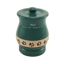 Green Paw Print Band Large Pet Cremation Urn - Funeral.com, Inc.