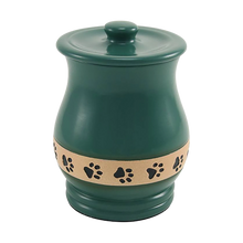 Green Paw Print Band Medium Pet Cremation Urn - Funeral.com, Inc.
