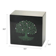 Green Tree of Life Black Marble Adult Cremation Urn - Funeral.com, Inc.