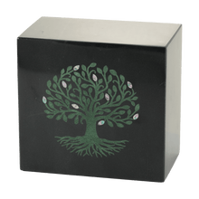 Green Tree of Life Black Marble Adult Cremation Urn - Funeral.com, Inc.