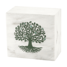 Green Tree of Life White Marble Adult Cremation Urn - Funeral.com, Inc.