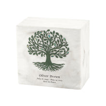 Green Tree of Life White Marble Adult Cremation Urn - Funeral.com, Inc.