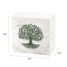 Green Tree of Life White Marble Adult Cremation Urn - Funeral.com, Inc.