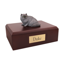 Grey Persian Cat, Sitting Figurine Pet Cremation Urn - Funeral.com, Inc.