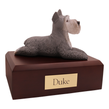 Grey Schnauzer, Ears Up Figurine Pet Cremation Urn - Funeral.com, Inc.