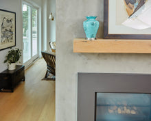 Hand - Painted Teal Blue Swirling Marble Adult Cremation Urn - Funeral.com, Inc.