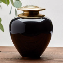 High Gloss Onyx Brass Adult Cremation Urn with Brass Lid - Funeral.com, Inc.