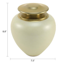 High Gloss Pearl Brass Adult Cremation Urn with Brass Lid - Funeral.com, Inc.
