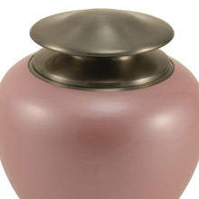High Gloss Pearl Pink Brass Silver Lid Adult Cremation Urn - Funeral.com, Inc.