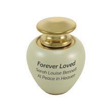 High - Gloss Pearl White Brass Keepsake Urn - Funeral.com, Inc.