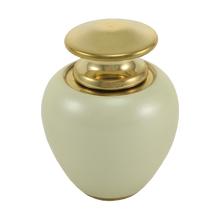 High - Gloss Pearl White Brass Keepsake Urn - Funeral.com, Inc.