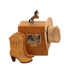 Horse Pet Cremation Urn with Brown Rearing Mustang Figurine - Funeral.com, Inc.