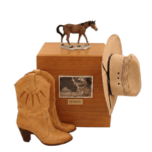 Horse Pet Cremation Urn with Brown Standing Figurine - Funeral.com, Inc.