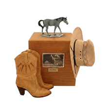 Horse Pet Cremation Urn with Gray Standing Figurine - Funeral.com, Inc.