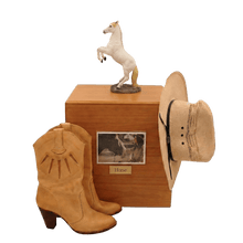 Horse Pet Cremation Urn with White Rearing Figurine - Funeral.com, Inc.