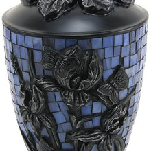 Iris Flower Stained Glass Mosaic Adult Cremation Urn - Funeral.com, Inc.