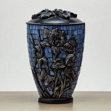 Iris Flower Stained Glass Mosaic Adult Cremation Urn - Funeral.com, Inc.