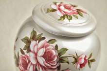 Ivory Ceramic Pink Rose Bouquet Adult Cremation Urn - Funeral.com, Inc.