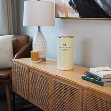 Ivory Stainless Steel Adult Cremation Urn with Rose Lid - Funeral.com, Inc.