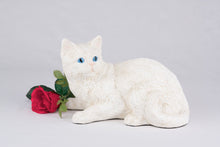 Ivory White Coat Shorthair Cat Figurine Pet Urn - Funeral.com, Inc.