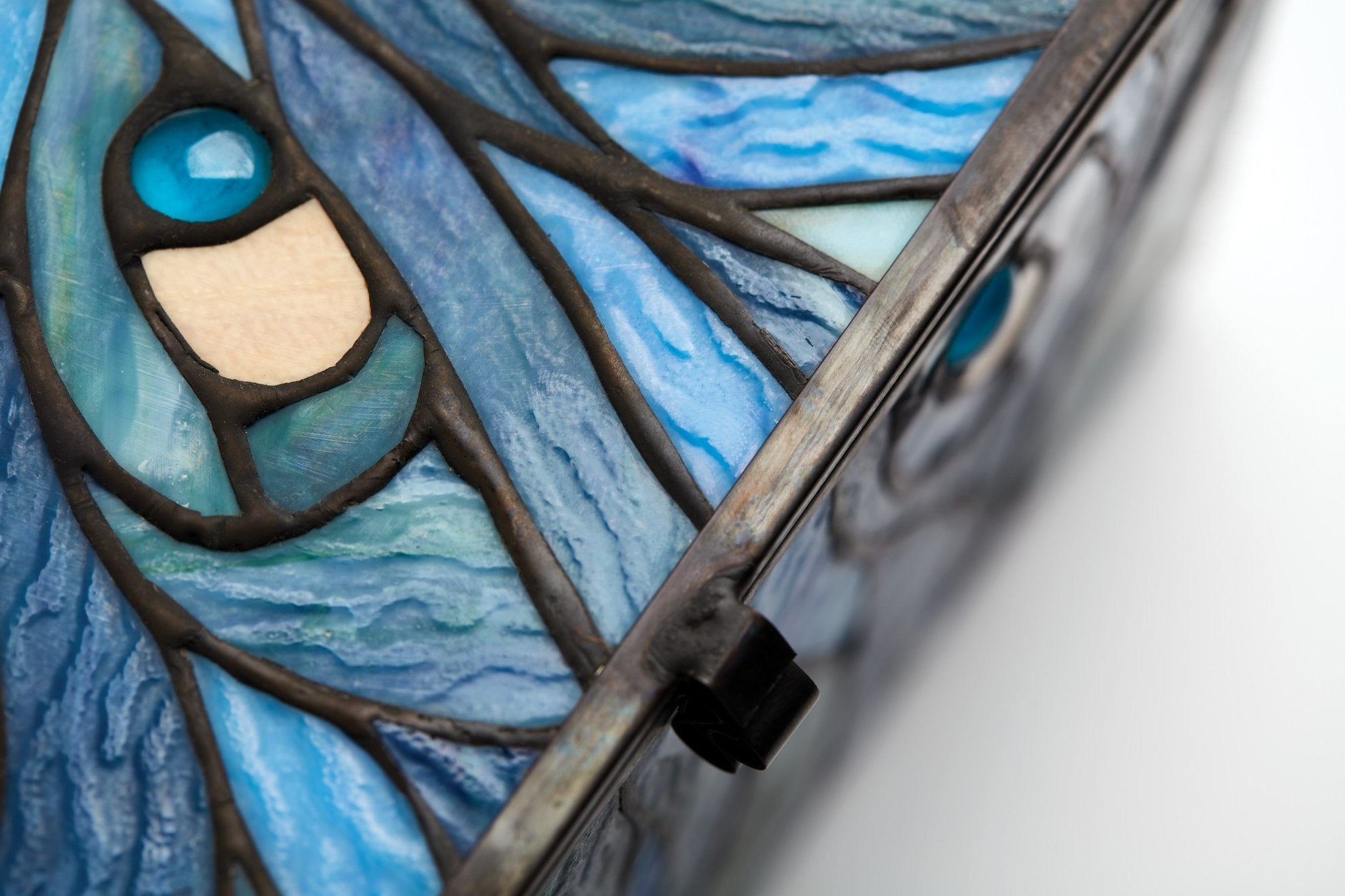 Jewel-Toned Peacock Memory Chest Adult Cremation Urn | Funeral.com