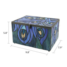 Jewel - Toned Peacock Memory Chest Adult Cremation Urn - Funeral.com, Inc.