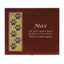 Large Paw Print Memory Chest in Gloss Wood Finish - Funeral.com, Inc.